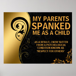 Schöne Schwarz/Gold-Design-Wirbel Poster