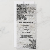 Schöne Schwarz/Grau-Blume Hochzeit Ankündigung (Vorderseite)