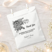 Schöne Schwarz-Grau-Blume Hochzeit Geschenktütchen (Ausgeschnitten)