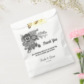 Schöne Schwarz-Grau-Blume Hochzeit Geschenktütchen (Versiegelt)