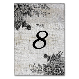 Schöne Schwarz/Grau Blume Hochzeitstisch Tischnummer