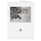Schöne Schwarz/Grau BlumenHochzeit Dankeschön Kart (Hinten)