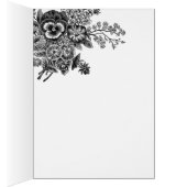 Schöne Schwarz/Grau BlumenHochzeit Dankeschön Kart (Innen (Rechts))