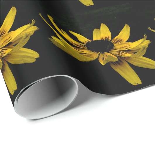 Schöne Schwarz-Mit Augen Susan mit Blumen Geschenkpapier (Rolleneckpunkt)