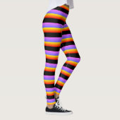Schöne, schwarz-orange-violette Streifen Leggings (Rechts)