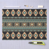 Schöne schwarz-pastellblaue aztec seidenpapier (Handwerk)