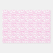 Schöne schwarz-rosa Hörer als Papierblätter Geschenkpapier Set (Vorderseite 2)