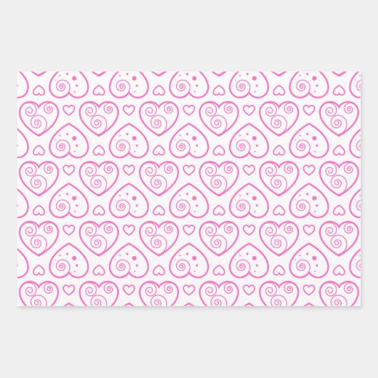 Schöne schwarz-rosa Hörer als Papierblätter Geschenkpapier Set (Vorderseite 2)