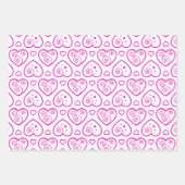 Schöne schwarz-rosa Hörer als Papierblätter Geschenkpapier Set (Vorderseite)