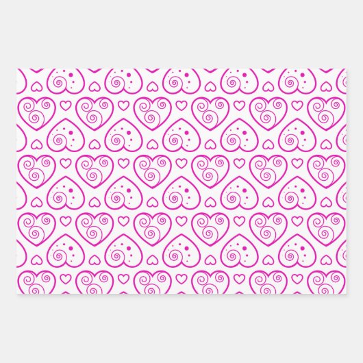 Schöne schwarz-rosa Hörer als Papierblätter Geschenkpapier Set (Vorderseite)