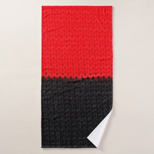 schöne, schwarz-rote Strickstoffe mit Zeichnung Badehandtuch (Badehandtuch)