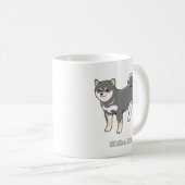 Schöne Schwarz & Tan Shiba Inu Pixel Art Kaffeetasse (VorderseiteRechts)