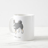 Schöne Schwarz & Tan Shiba Inu Pixel Art Kaffeetasse (Vorderseite Links)