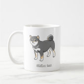 Schöne Schwarz & Tan Shiba Inu Pixel Art Kaffeetasse (Links)