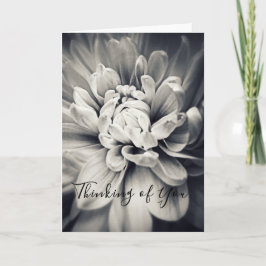 Schöne Schwarz-Weiß-Blume Denken Sie an Sie Karte