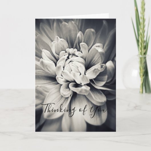 Schöne Schwarz-Weiß-Blume Denken Sie an Sie Karte (Vorderseite)