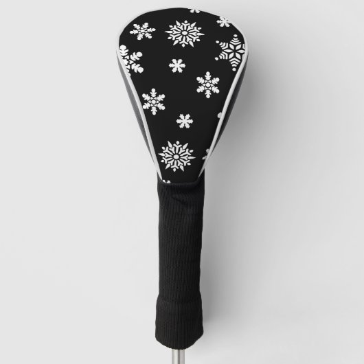 Schöne Schwarz-Weiß-Blume Golf Headcover (Vorderseite)