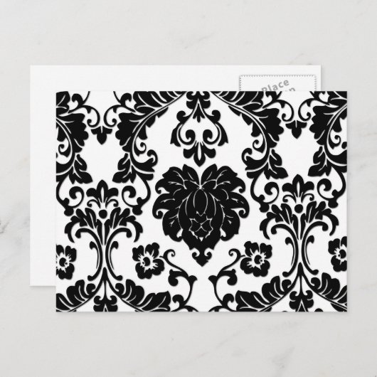 Schöne Schwarz-Weiß Damaskus Kunst, Dichtung und M Postkarte (Vorne/Hinten)