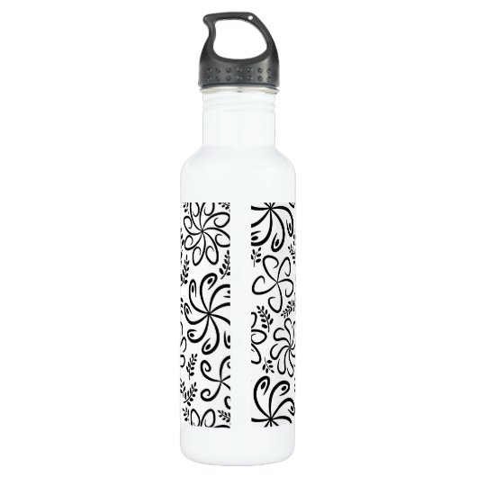 Schöne Schwarz-Weiß-Farbe Edelstahlflasche (Rückseite)