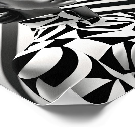 Schöne Schwarz-Weiß-Frauen Art.Portrait Poster (Ecke)