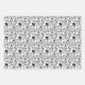 Schöne Schwarz-Weiß-Herz-Papierblätter Geschenkpapier Set (Vorderseite 3)