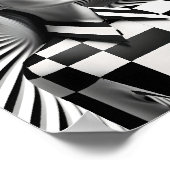Schöne Schwarz-Weiß-Illustration Poster (Ecke)
