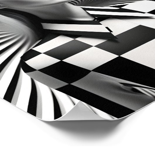 Schöne Schwarz-Weiß-Illustration Poster (Ecke)