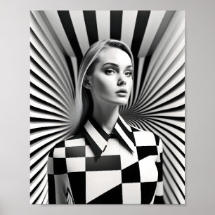 Schöne Schwarz-Weiß-Illustration Poster