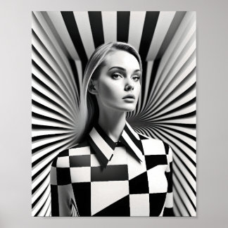 Schöne Schwarz-Weiß-Illustration Poster