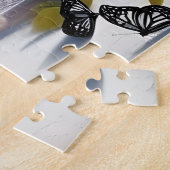 Schöne Schwarz-Weiß-Katze und Blume Puzzle (Seite)