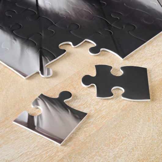 Schöne Schwarz-Weiß-Katze und Blume Puzzle (Seite)