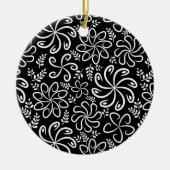 Schöne Schwarz-Weiß-Ornamente Keramik Ornament (Vorne)