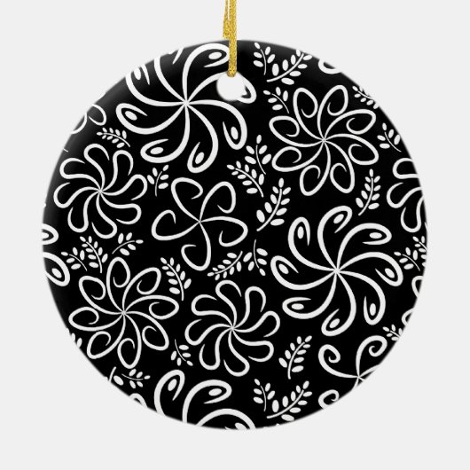 Schöne Schwarz-Weiß-Ornamente Keramik Ornament (Hinten)