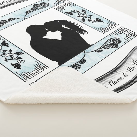 Schöne Schwarz-Weiß-Silhouette Sherpadecke (3/4)