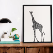 Schöne Schwarz-Weiß-Wild-Giraffe Poster