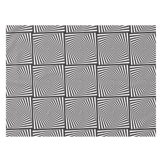 Schöne Schwarz-weiße gewundene optische Illusion Tischdecke (Vorderseite (Horizontal))