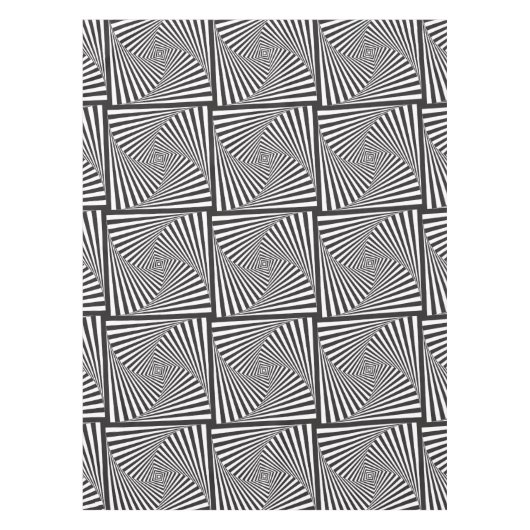 Schöne Schwarz-weiße gewundene optische Illusion Tischdecke (Vorderseite)