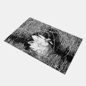 Schöne Schwarz-weiße High Contrast Mallard Duck Fußmatte (Schrägansicht)