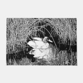 Schöne Schwarz-weiße High Contrast Mallard Duck Fußmatte (Vorderseite)