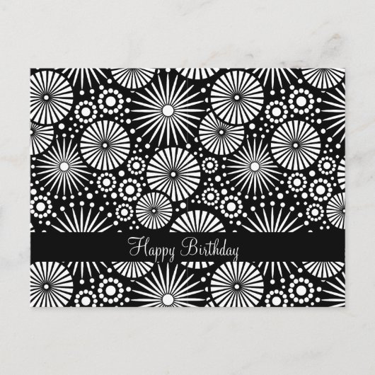 Schöne schwarz-weiße Retro-Postkarte Postkarte (Vorderseite)