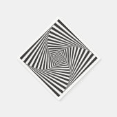 Schöne Schwarz-weiße spiralförmige optische Täusch Serviette (Ecke)