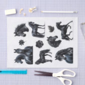 Schöne schwarzarabische Pferde Seidenpapier (Handwerk)