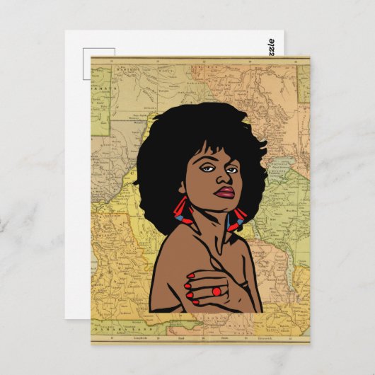 Schöne schwarze Afrikanerin Karte (Vorne/Hinten)