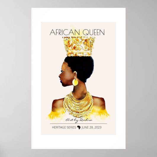 SCHÖNE SCHWARZE AFRIKANISCHE KÖNIGIN BIG GOLD NECK POSTER (Vorne)