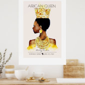SCHÖNE SCHWARZE AFRIKANISCHE KÖNIGIN BIG GOLD NECK POSTER (Küche)