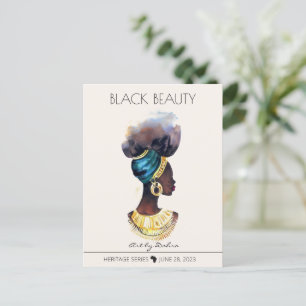 SCHÖNE SCHWARZE AFRIKANISCHE KÖNIGIN BIG GOLD NECK POSTKARTE