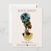 SCHÖNE SCHWARZE AFRIKANISCHE KÖNIGIN BIG GOLD NECK POSTKARTE (Vorne/Hinten)