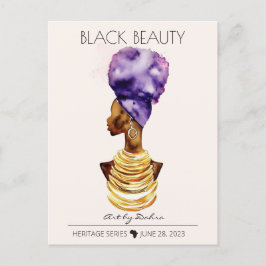 SCHÖNE SCHWARZE AFRIKANISCHE KÖNIGIN BIG GOLD NECK POSTKARTE