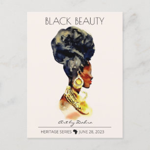 SCHÖNE SCHWARZE AFRIKANISCHE KÖNIGIN BIG GOLD NECK POSTKARTE