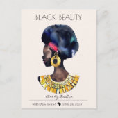 SCHÖNE SCHWARZE AFRIKANISCHE KÖNIGIN BIG GOLD NECK POSTKARTE (Vorderseite)